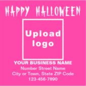 Sticker Salutation d'Halloween d'affaires sur le Carré ros (Devant)