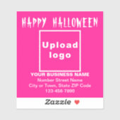 Sticker Salutation d'Halloween d'affaires sur le Carré ros (Feuille)
