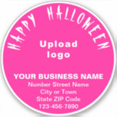 Sticker Salutation d'Halloween d'affaires sur Vinyl rond r (Devant)