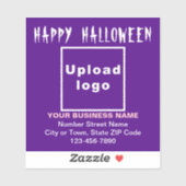 Sticker Salutation d'Halloween d'affaires sur violet Carré (Feuille)
