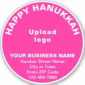 Sticker Salutation Hanoukka d'affaires sur le vinyle rond  (Devant)