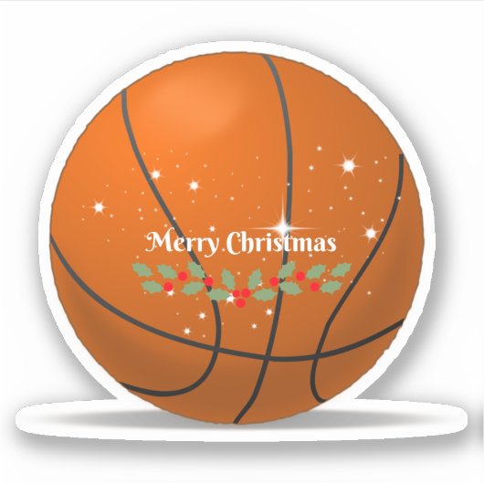 Sticker Salutations de Noël de basket-ball (Devant)