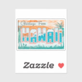 Sticker Salutations d'Hawaii (Feuille)