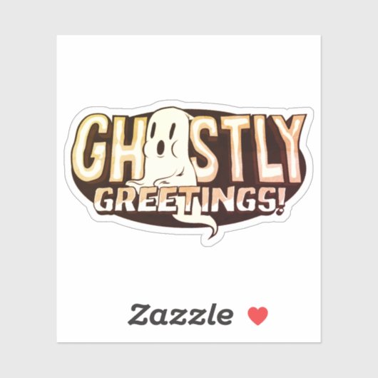 Sticker Salutations Ghoost Halloween Pun drôle (Feuille)