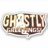 Sticker Salutations Ghoost Halloween Pun drôle (Devant)