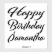 Sticker Samantha Nom Prénom Anniversaire de la Broderie no (Feuille)