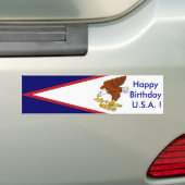 Sticker Samoa Américaines, Joyeux Anniversaire U.S (En voiture)