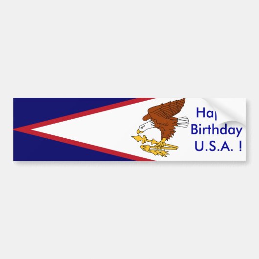 Sticker Samoa Américaines, Joyeux Anniversaire U.S (Devant)