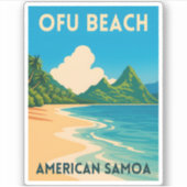 Sticker Samoa américaines rétro Ofu Beach (Devant)