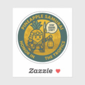 Sticker Samouraï à l'Ananas Enjoué Martial (Feuille)