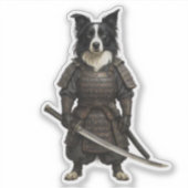 Sticker Samouraï Border Collie (Devant)