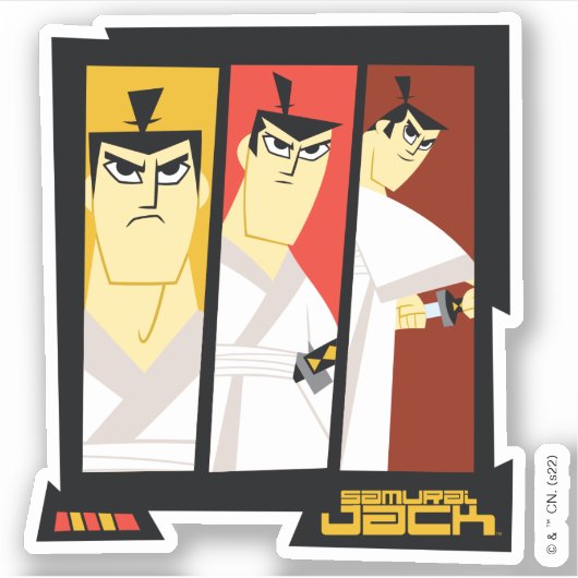 Sticker Samurai Jack Caractère Tri-Panel Futuristic Frame (Devant)