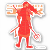 Sticker Samurai Jack Red Warrior Graphic (Devant)