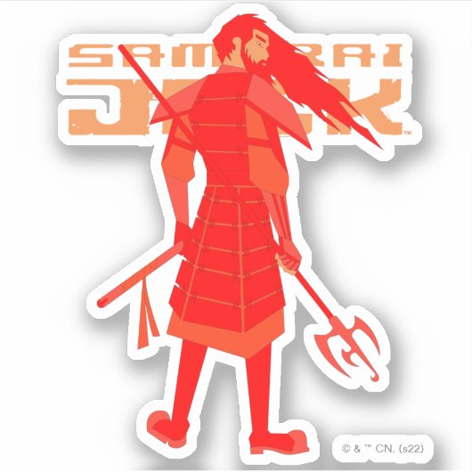 Sticker Samurai Jack Red Warrior Graphic (Devant)