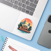 Sticker San Antonio (Ordinateur portable avec iPhone)