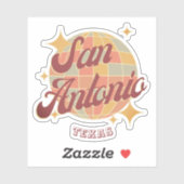 Sticker San Antonio City Texas Retro Vintage (Feuille)