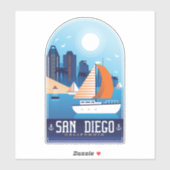 Sticker San Diego Californie (Feuille)