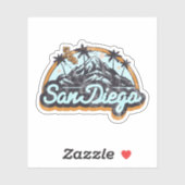 Sticker San Diego, Californie (Feuille)