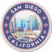 Sticker San Diego Skyline, Californie, San Diego (Devant)