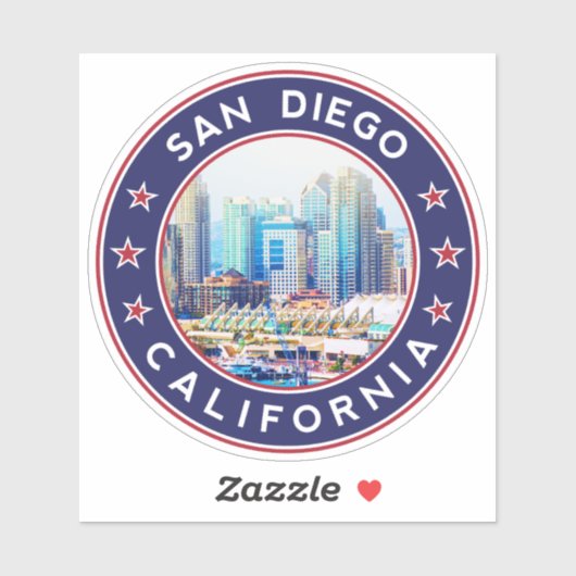 Sticker San Diego Skyline, Californie, San Diego (Feuille)