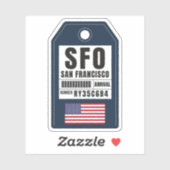 Sticker San Francisco Boarding Pass - California SFO (Feuille)