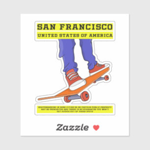 Sticker San Francisco, USA Patinage