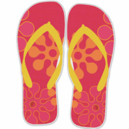 Sticker Sandales de plage Red Flip Flops