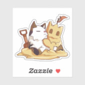Sticker Sandcastle Cat (Feuille)