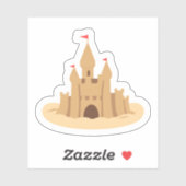 Sticker Sandcastle | Plage d'été à la main (Feuille)
