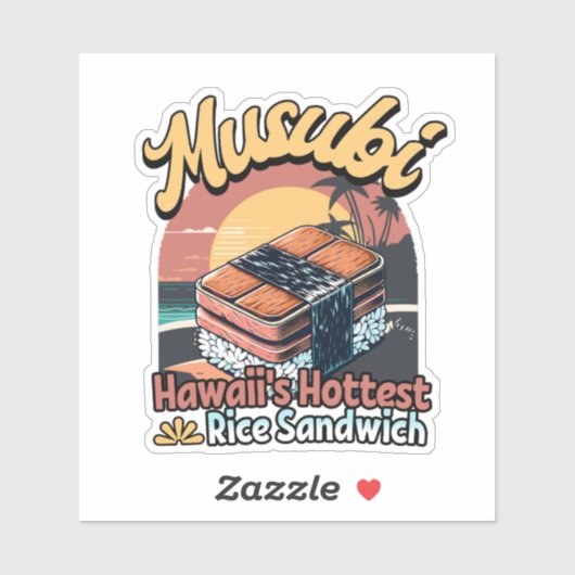 Sticker Sandwich au riz chaud Musubi Hawaii (Feuille)