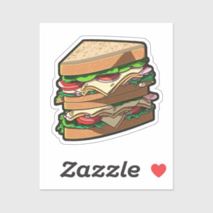 Sticker Sandwich de dessin animé
