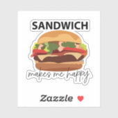 Sticker Sandwich Me Rend Heureux (Feuille)