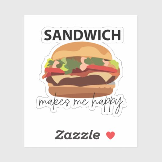 Sticker Sandwich Me Rend Heureux (Feuille)