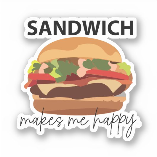 Sticker Sandwich Me Rend Heureux (Devant)