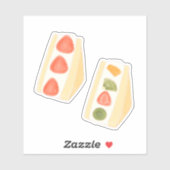 Sticker Sandwichs à dessert de fruits et de crème (Feuille)