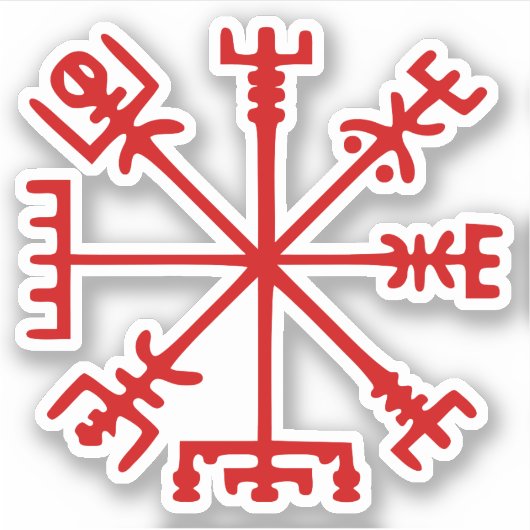 Sticker Sang Rouge Vegvísir (Viking Compass) (Devant)