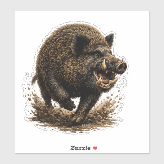 Sticker Sanglier (Feuille)