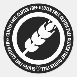 Sticker sans gluten Étiquettes - noir et blanc