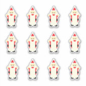 Sticker Santa Claus Long Beard Caricature Joli Noël amusan (Devant)