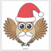 Sticker Santa Claus Owl (Feuille)