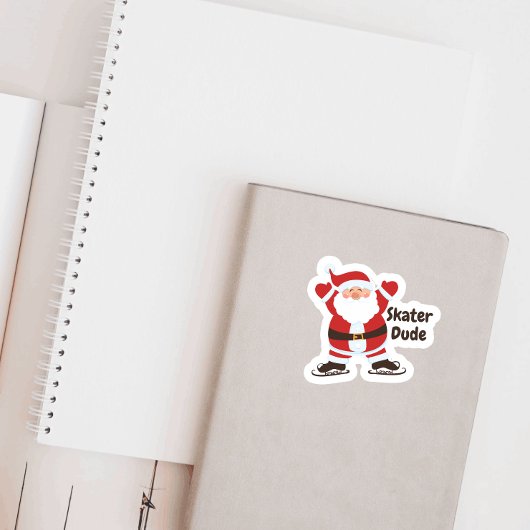 Sticker Santa Claus Patinage sur glace Dude