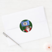 Sticker Santa Claus with Ensign of Minnesota (Enveloppe)