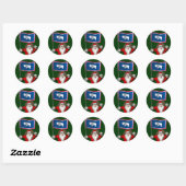 Sticker Santa Claus With Ensign Of Wyoming (Feuille)