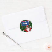 Sticker Santa Claus With Ensign Of Wyoming (Enveloppe)