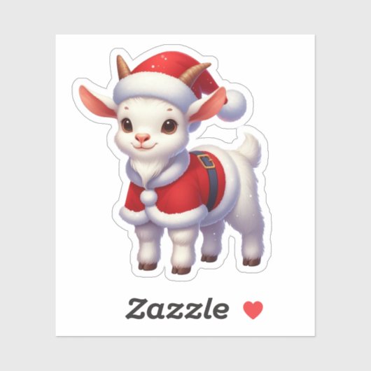 Sticker santa clause chèvre, drôle chèvre (Feuille)