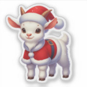 Sticker santa clause chèvre, drôle chèvre (Devant)