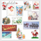 Sticker Santa Clause Joyeux Noël Arbre Décorations (Feuille)