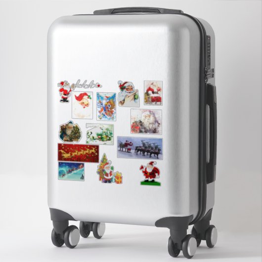 Sticker Santa Clause Joyeux Noël Arbre Décorations (Sur valise)