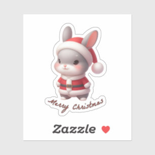 Sticker santa clause lapin, animaux amusants