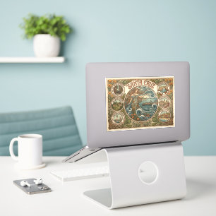 Sticker Santa Cruz Californie Art‑Nouveau Côtière